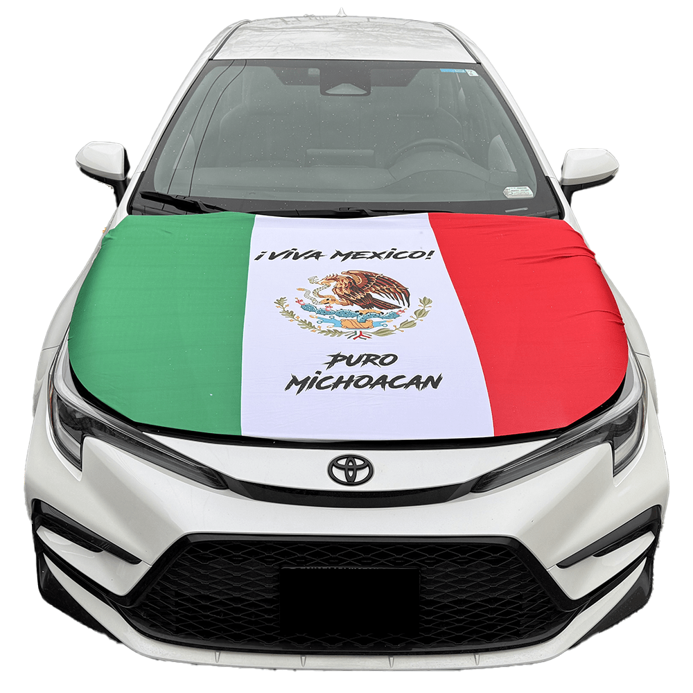Mexico & Puro Michoacán Car Hood Cover – Fits Most Cars - TRUECOLOR WHOLESALE