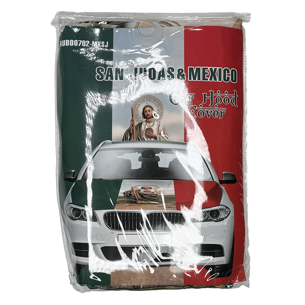 Mexico & San Judas Car Hood Cover – Fits Most Cars 49–61" - TRUECOLOR WHOLESALE