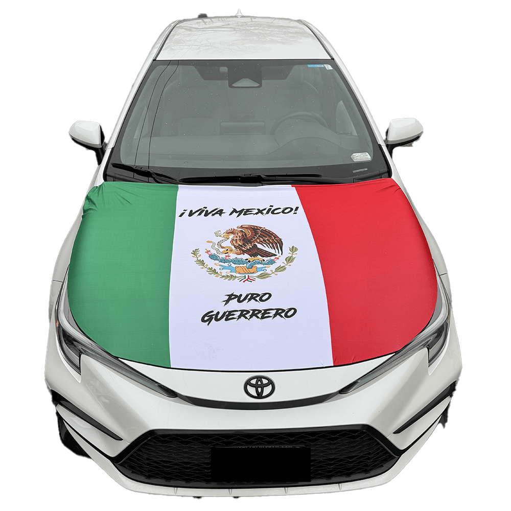 Mexico & Puro Guerrero Car Hood Cover – Fits Most Cars 49–61" - TRUECOLOR WHOLESALE