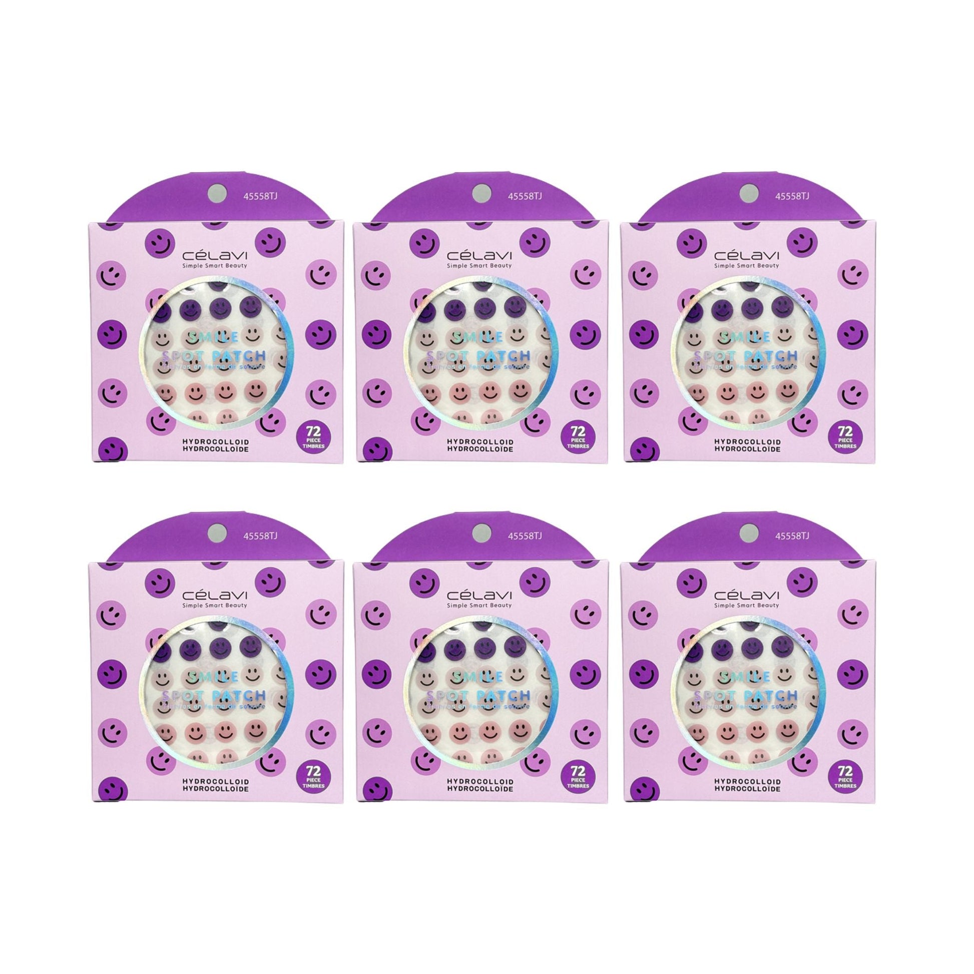 Celavi - 72PC Smile Acne Patch Purple - TRUECOLOR WHOLESALE