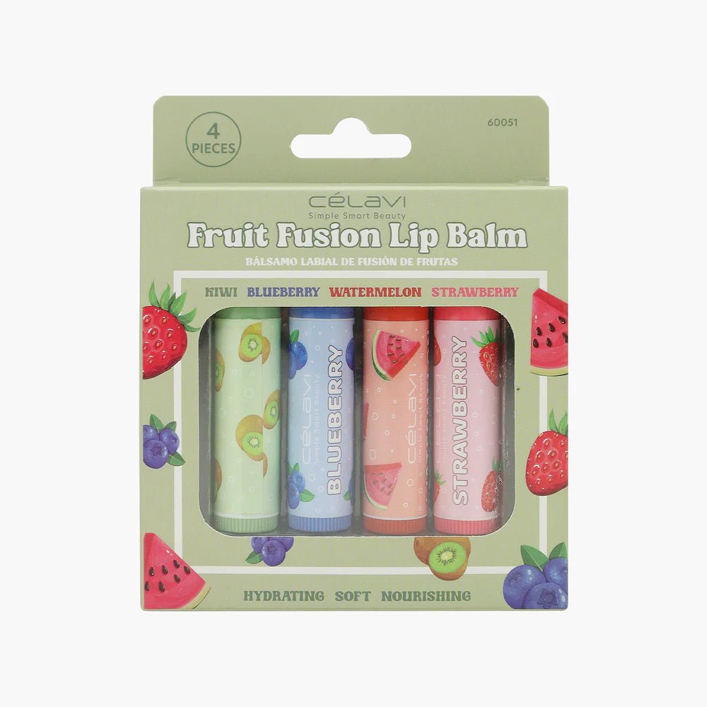 Celavi - 4 Pcs Fruit Fusion Lip Balm SET - TRUECOLOR WHOLESALE