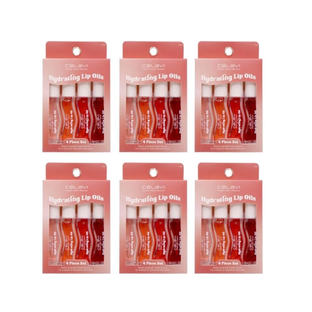 Celavi - 4pc Peach Tinted Lip Oil Set - TRUECOLOR WHOLESALE