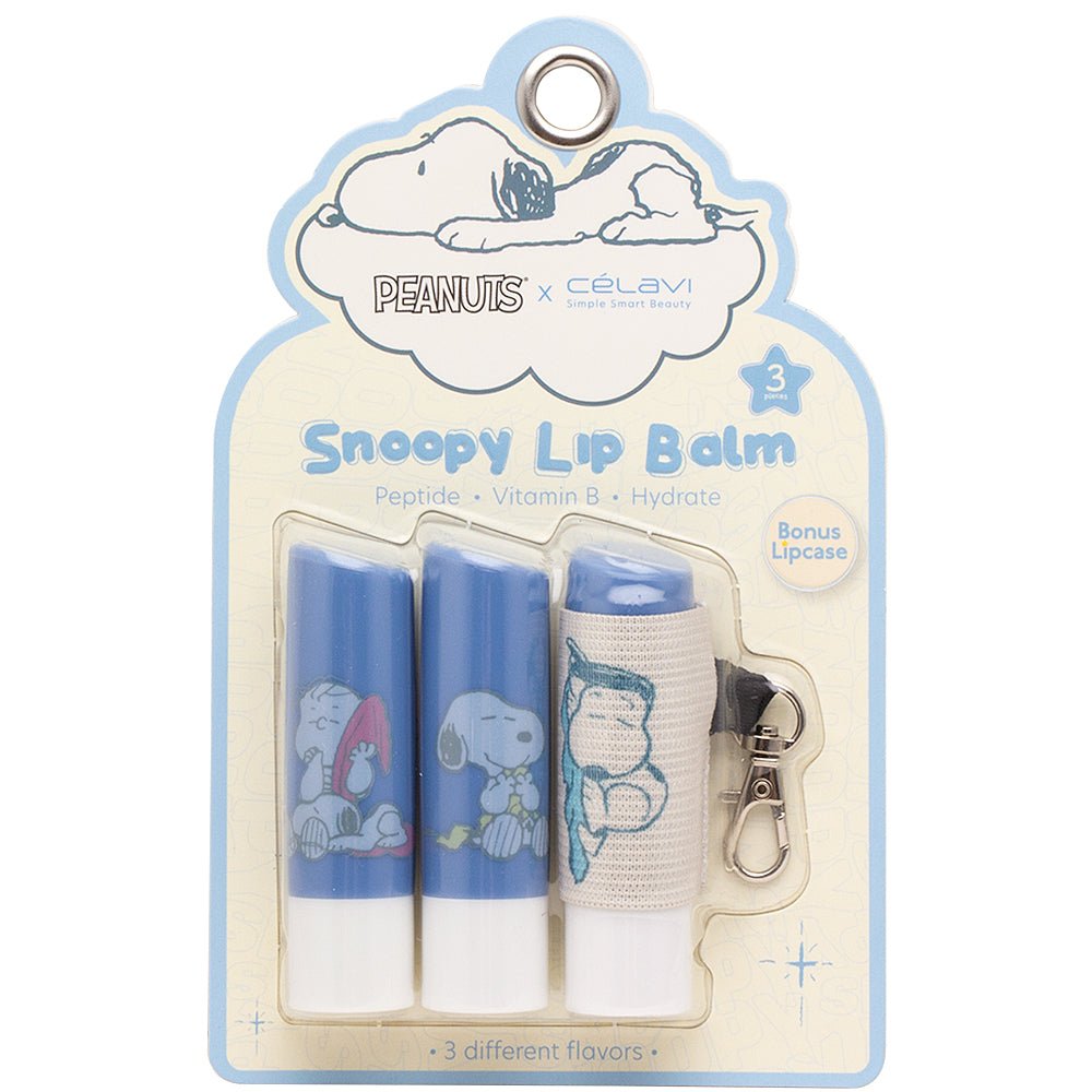Celavi - Peanuts 3PC Lip Balm with Lip Holder - TRUECOLOR WHOLESALE