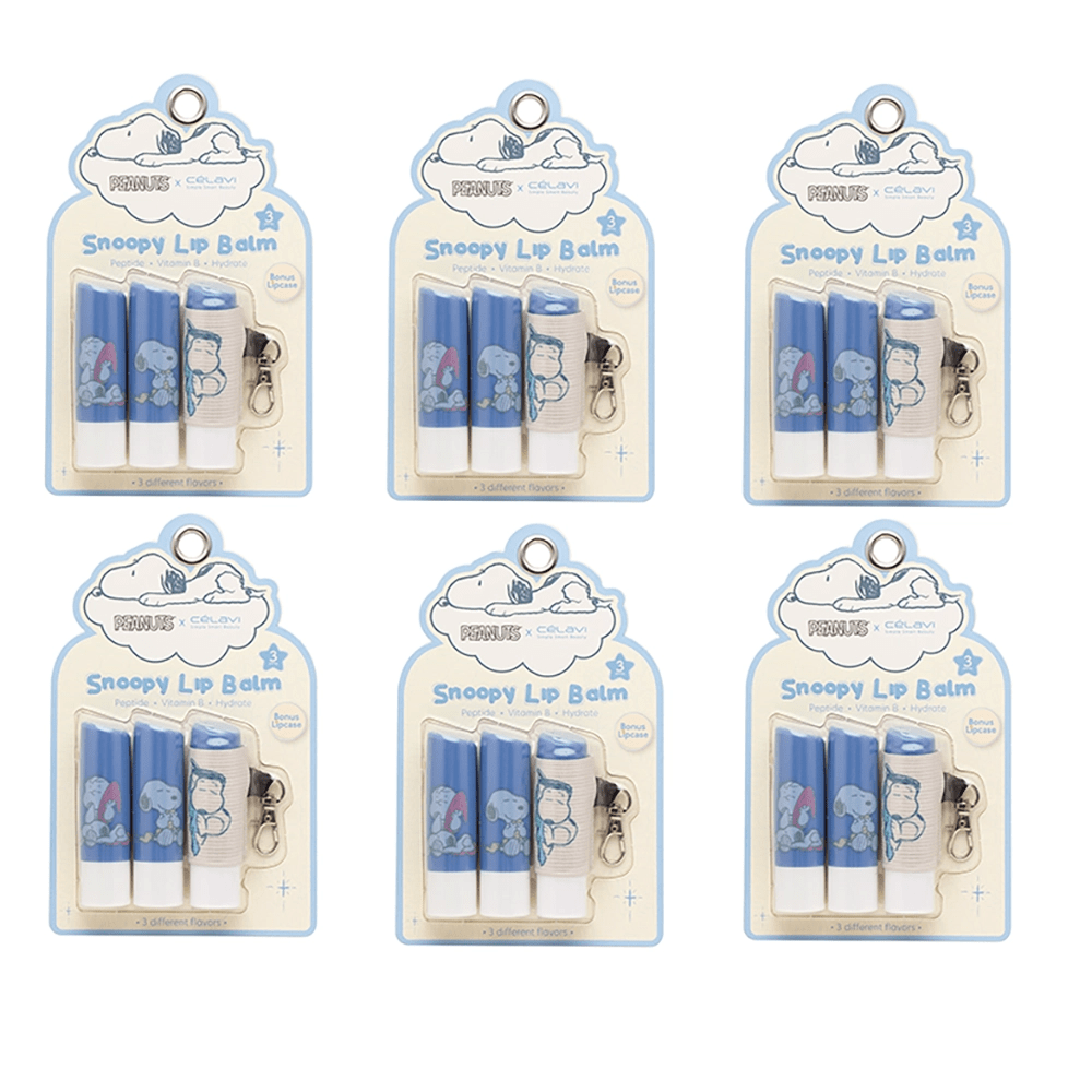 Celavi - Peanuts 3PC Lip Balm with Lip Holder - TRUECOLOR WHOLESALE