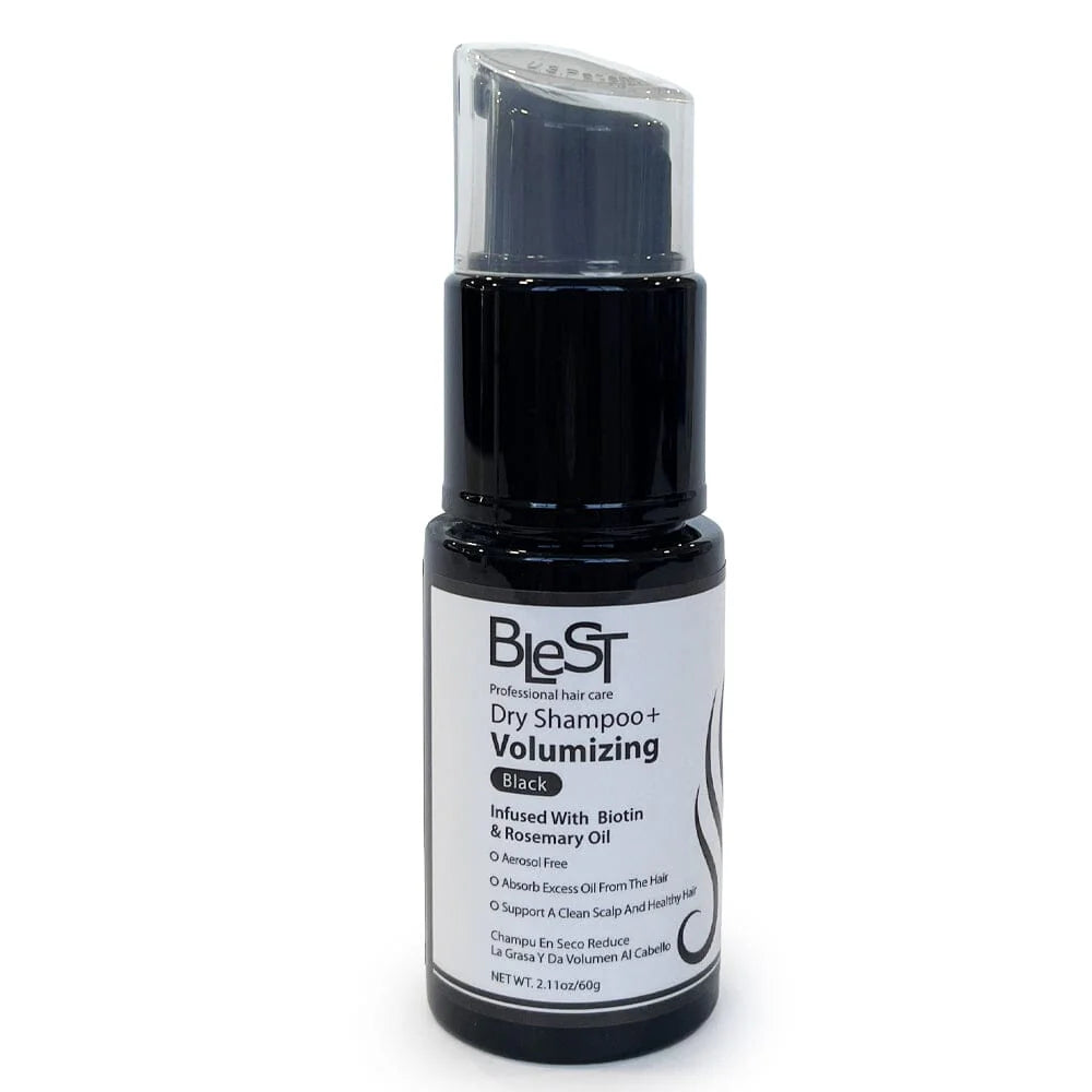 Blest Volumizing Dry Shampoo Black | Biotin & Rosemary Oil | Aerosol-Free, Oil-Absorbing, Instant Volume