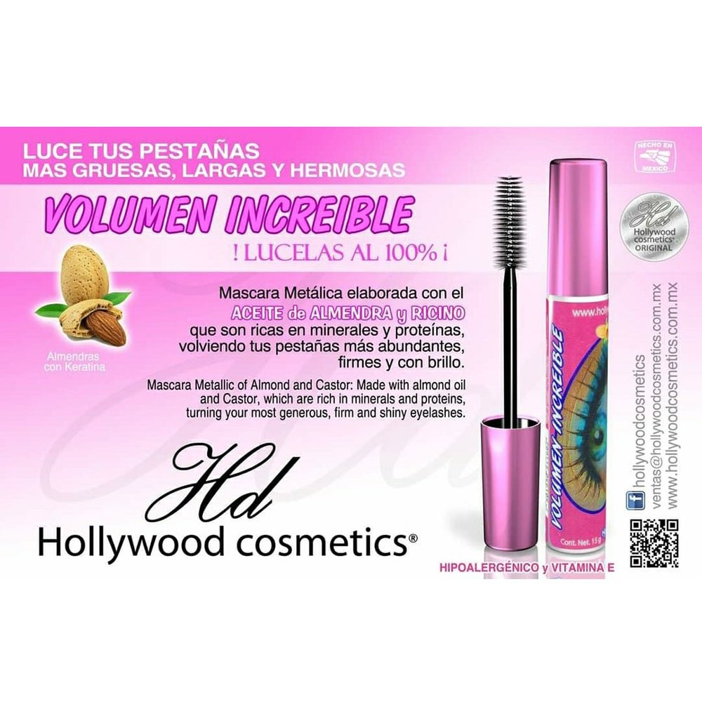 Hollywood - Mascara Volumen Increible - Almendras con Keratina - TRUECOLOR WHOLESALE