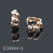 E16944 - Gold Plated Twisted Huggie Hoop Earrings | Chunky Ribbon Swirl Earrings for Women