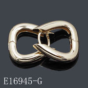 E16945 - Gold Plated Soft Square Huggie Earrings | Chunky Curved Geometry Hoop Earrings for Women