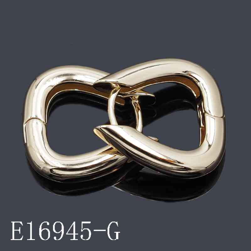 E16945 - Gold Plated Soft Square Huggie Earrings | Chunky Curved Geometry Hoop Earrings for Women