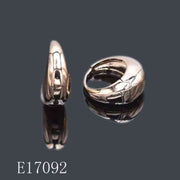 E17092 - Gold Plated Thick Huggie Hoop Earrings – Minimalist Chunky Small Creoles for Women