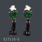 E17115-5 - Gold Plated Emerald Green Crystal Butterfly Huggie Earrings | Leverback Hoop Earrings for Women