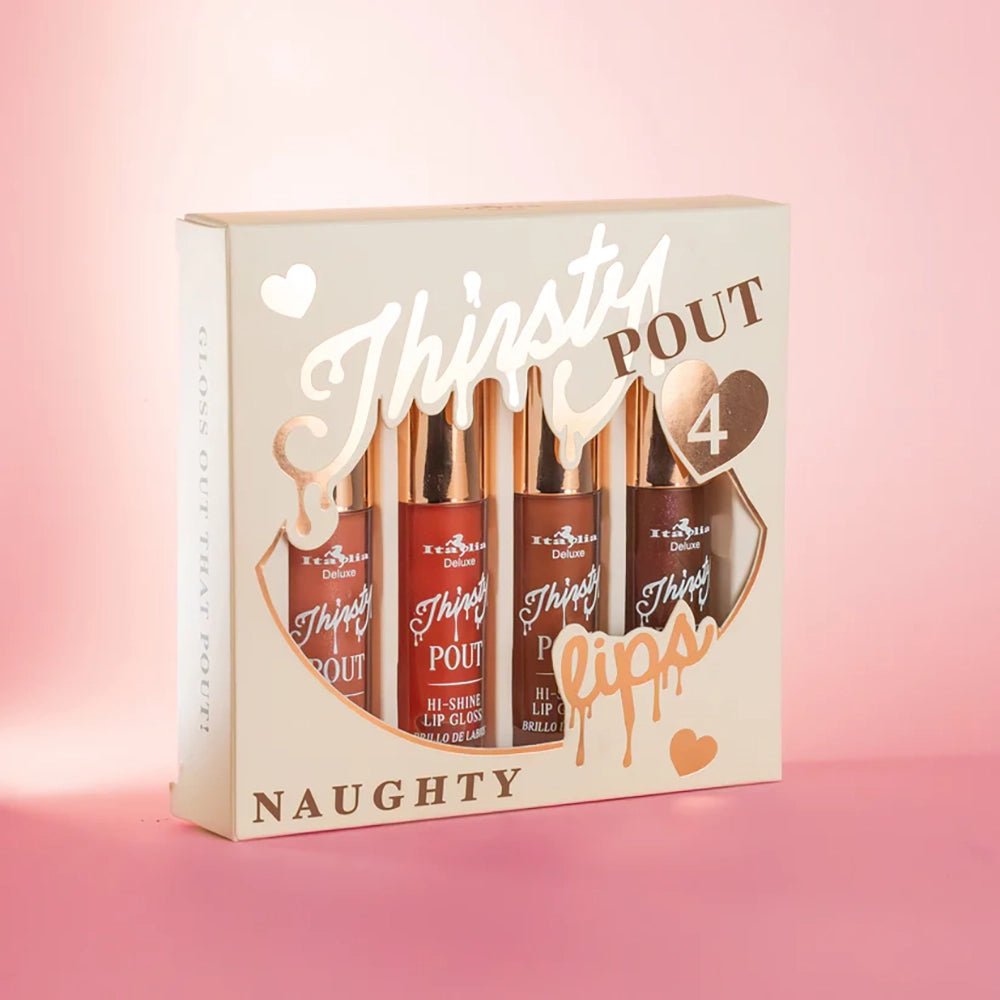 Italia Deluxe - Thirsty Pout Lip Gloss Set 4pcs - TRUECOLOR WHOLESALE