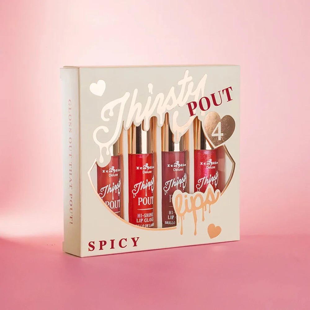 Italia Deluxe - Thirsty Pout Lip Gloss Set 4pcs - TRUECOLOR WHOLESALE