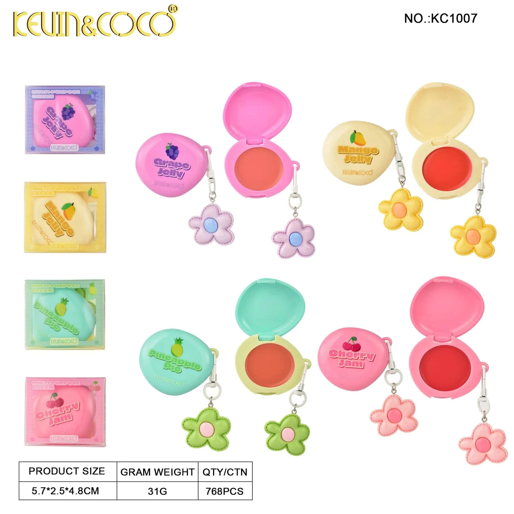 Kevin&Coco - Fruit Fiesta Creamy Blush & Lip Tint Balm - TRUECOLOR WHOLESALE