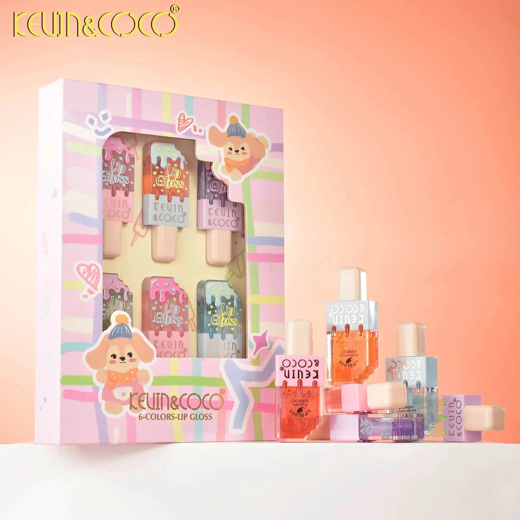 Kevin&Coco - 6PCS Foodie Funny Ice Cream Stick Lip Oil Kit - TRUECOLOR WHOLESALE