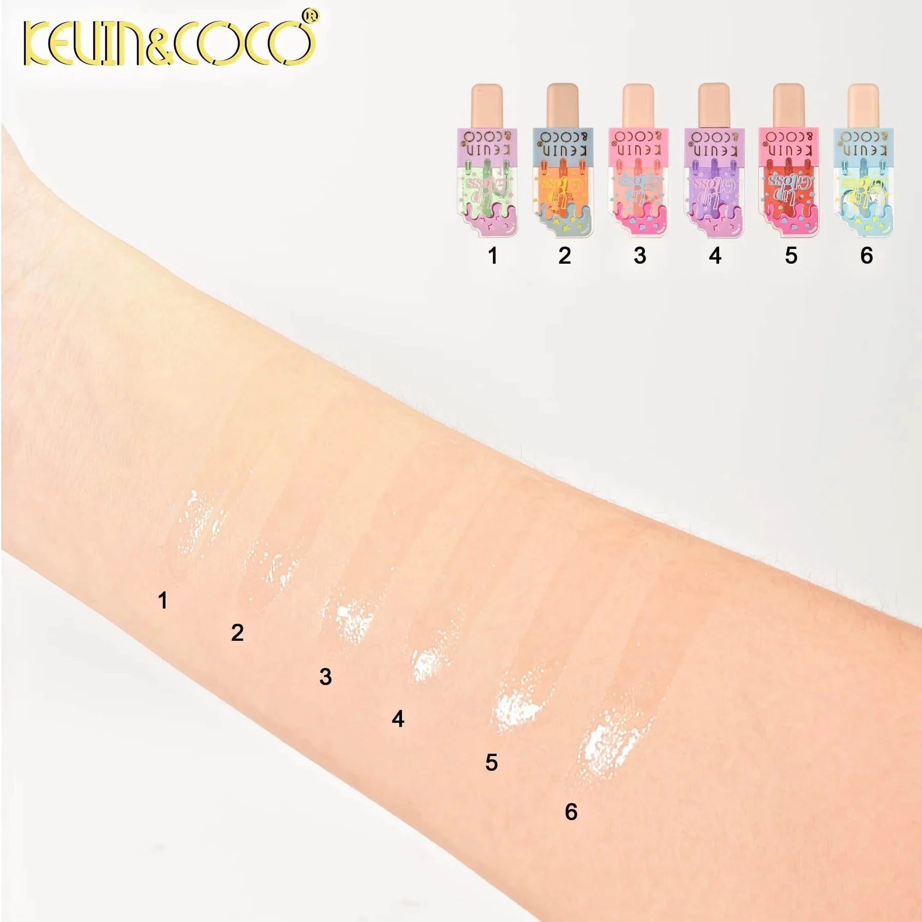 Kevin&Coco - 6PCS Foodie Funny Ice Cream Stick Lip Oil Kit - TRUECOLOR WHOLESALE