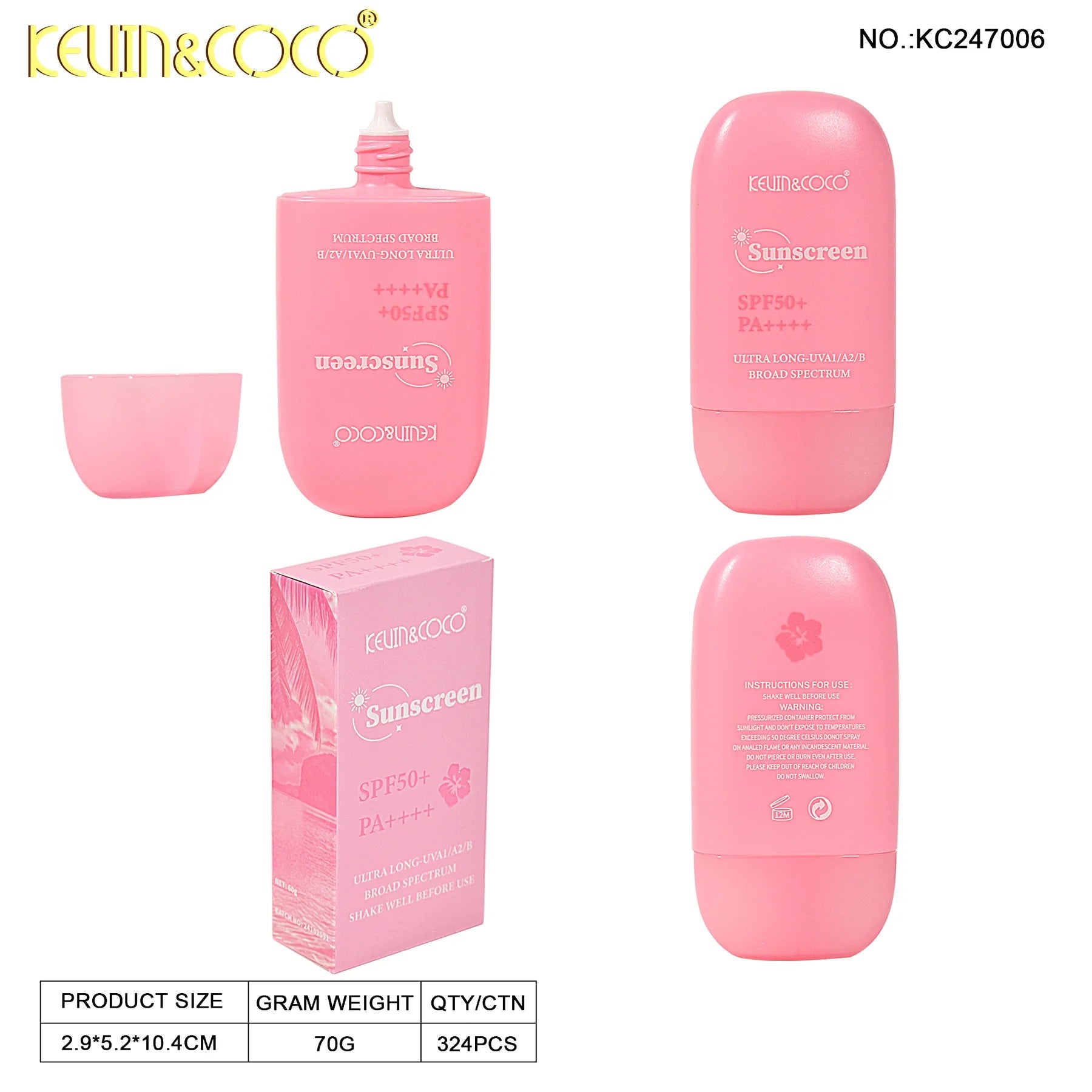 Kevin&Coco - Sun - Kissed Secret SPF 50+ Sunscreen - TRUECOLOR WHOLESALE