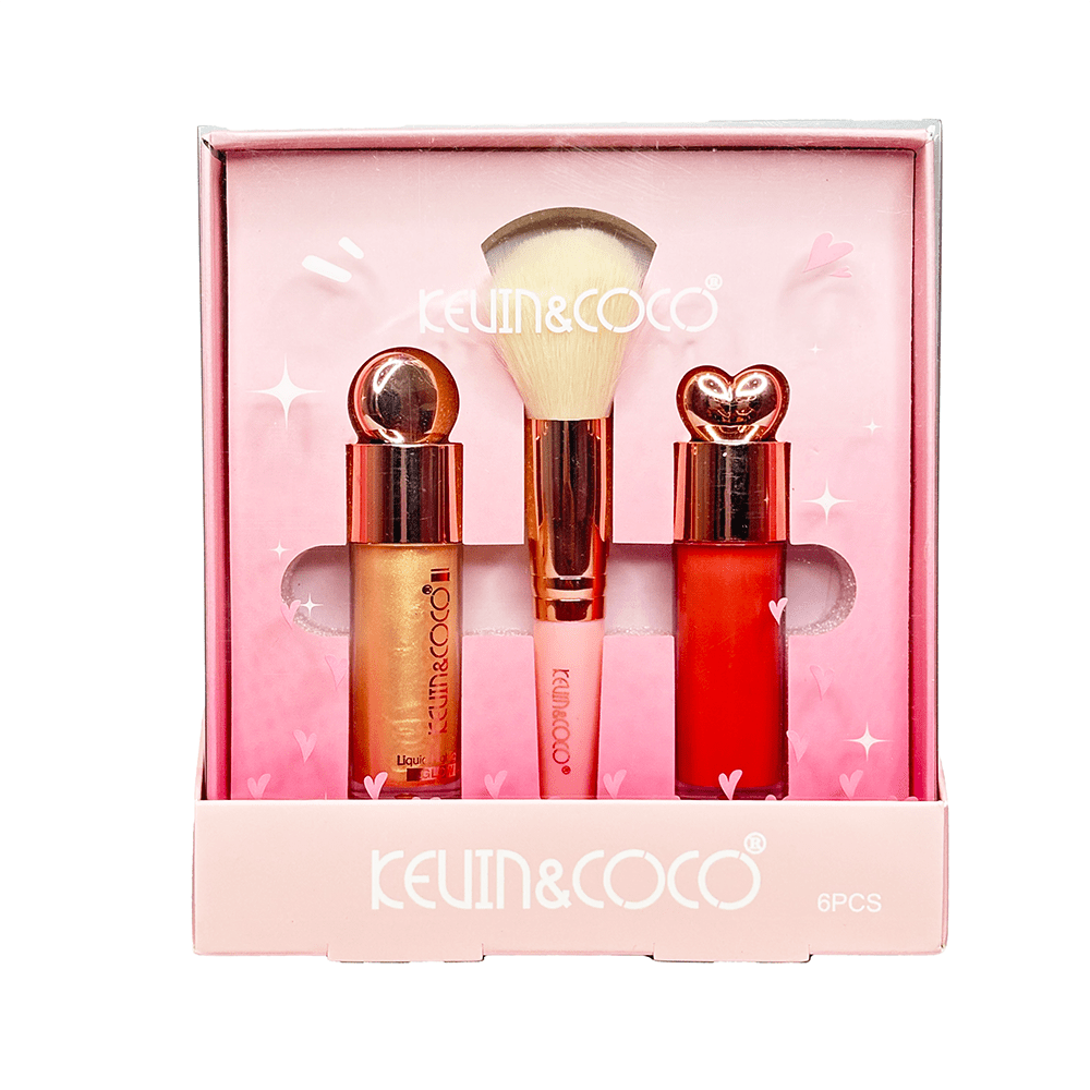 Kevin&Coco - Cheek Glow Highlight + Blush + Brush Set - TRUECOLOR WHOLESALE