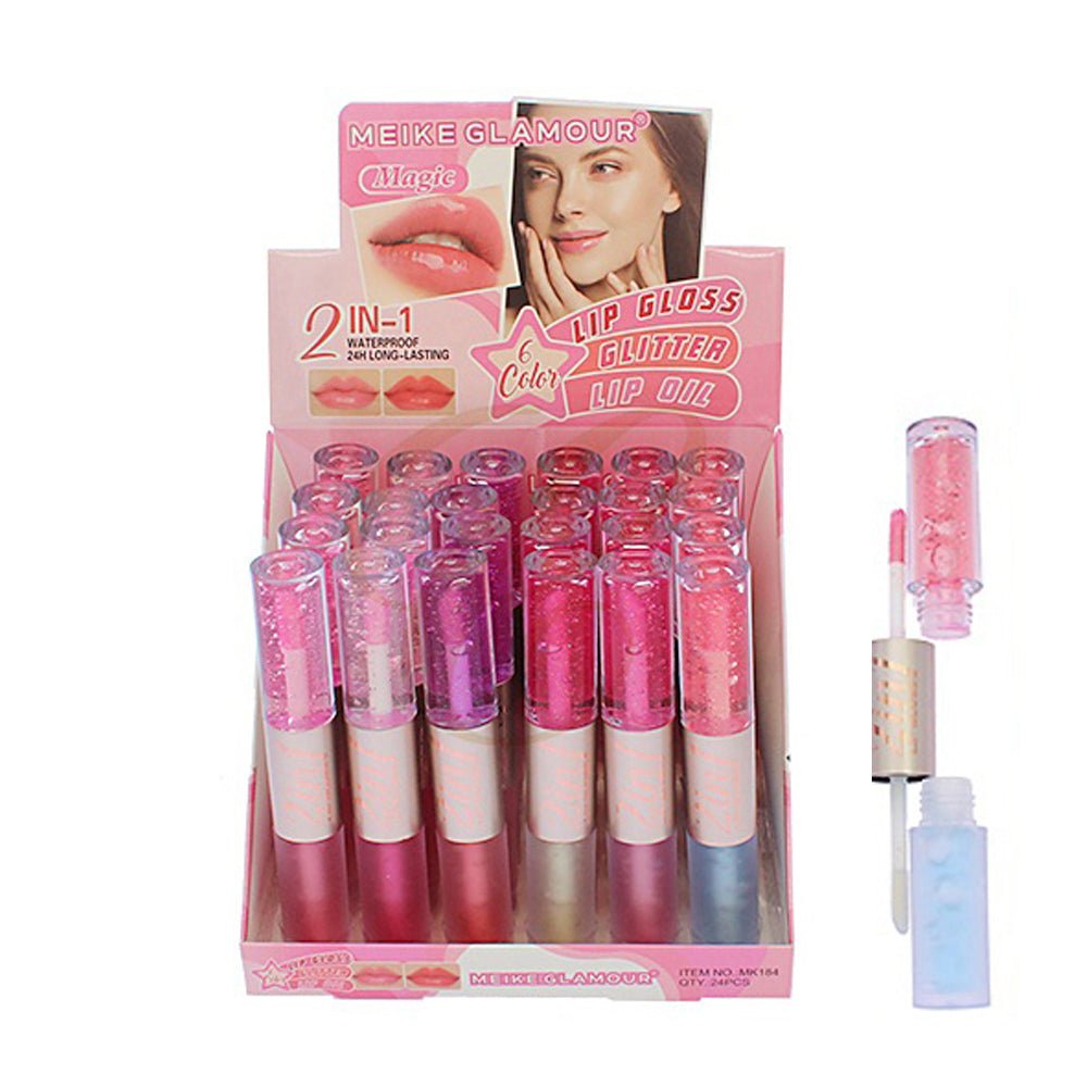 Magic 6 Color Lip Gloss Glitter Lip Oil Duo (MK184) W - A - 02 - TRUECOLOR WHOLESALE