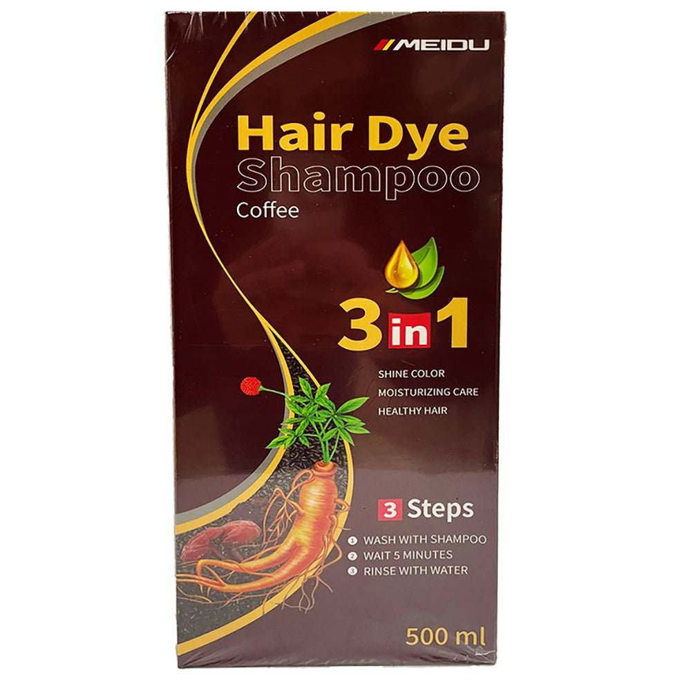 Meidu 3 - in - 1 Coffe Hair Dye Shampoo – Quick Color, Moisture & Herbal Care - TRUECOLOR WHOLESALE