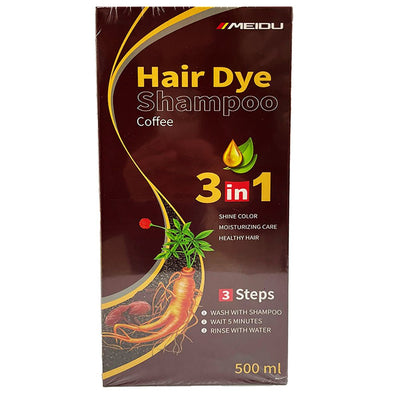 Meidu 3 - in - 1 Coffe Hair Dye Shampoo – Quick Color, Moisture & Herbal Care - TRUECOLOR WHOLESALE