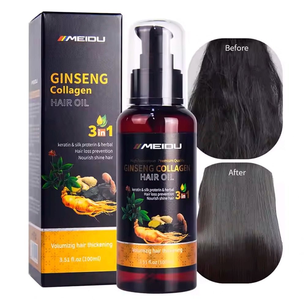 Meidu Ginseng Collagen Hair Oil – Lightweight Hair Serum for Shine & Strength - TRUECOLOR WHOLESALE