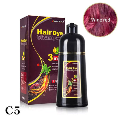 Meidu 3 - in - 1 Wine Red Hair Dye Shampoo – Quick Color, Herbal Formula & Shine - TRUECOLOR WHOLESALE