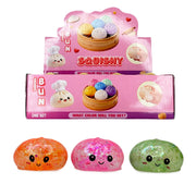 Cute Bao Bun Squishy Toy Set (3-Pack) – Mini dumplings Glittery, Slow-Rising Kawaii Dumpling Stress Relief Fidget Toys for Kids & Adults