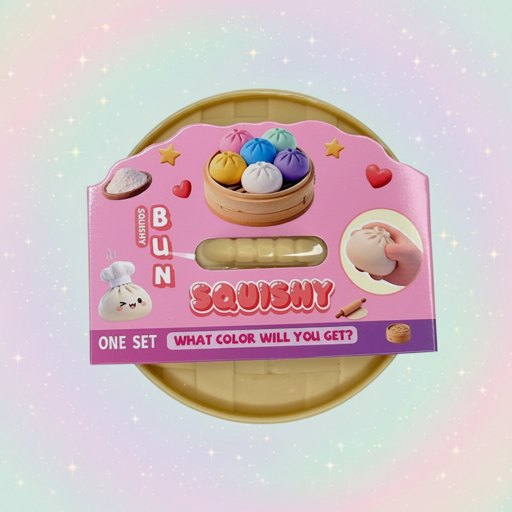 Cute Bao Bun Squishy Toy Set (3-Pack) – Mini dumplings Glittery, Slow-Rising Kawaii Dumpling Stress Relief Fidget Toys for Kids & Adults