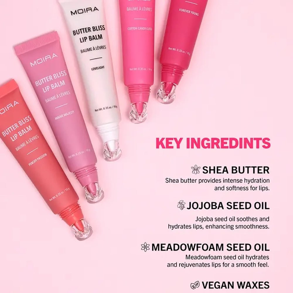 MOIRA Butter Bliss Lip Balm Display – Tinted Moisturizing Lip Care (15 pcs + 5 Testers) (10 - 14) - TRUECOLOR WHOLESALE