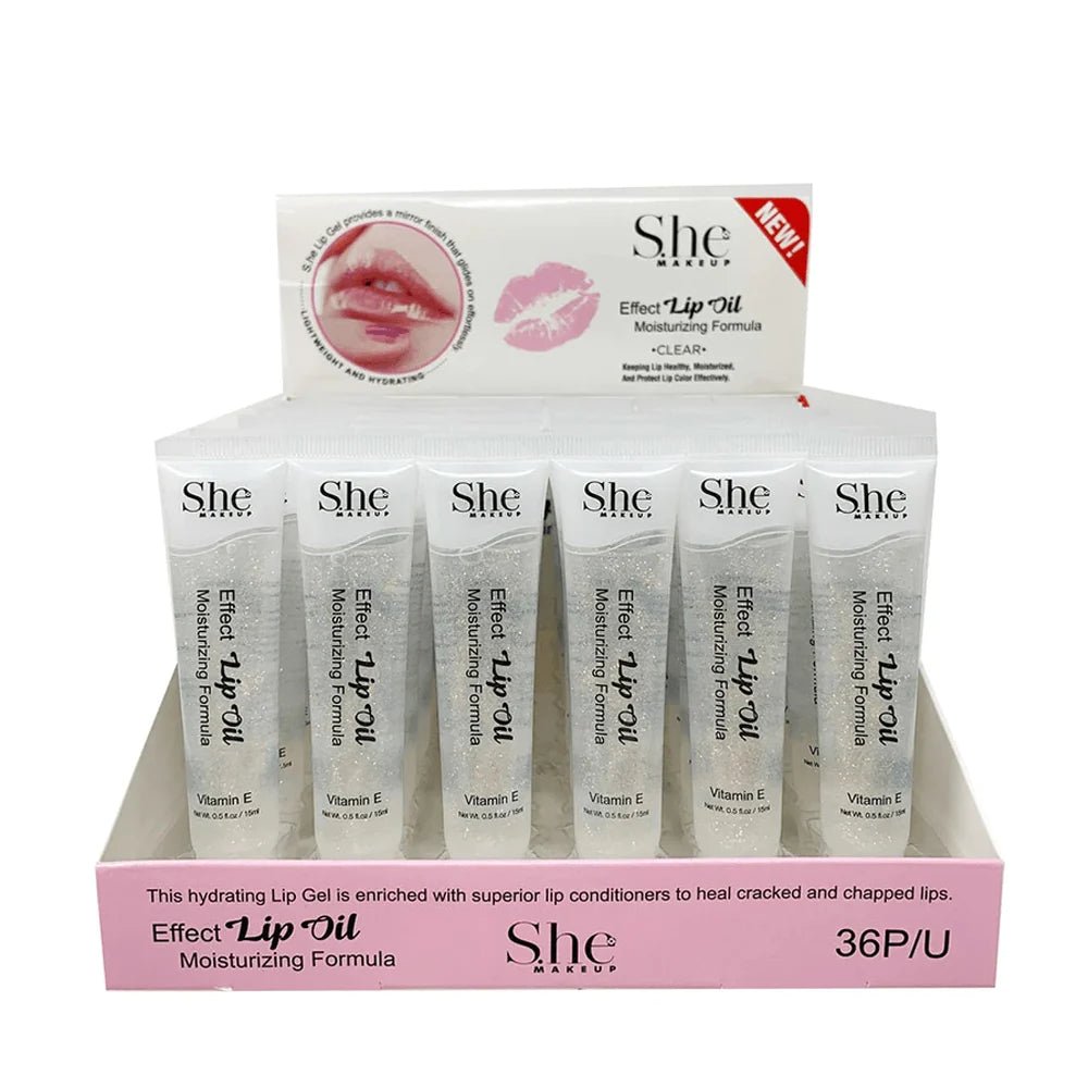 S.HE - Lip Gloss Effect Lip Oil with Glitter - TRUECOLOR WHOLESALE