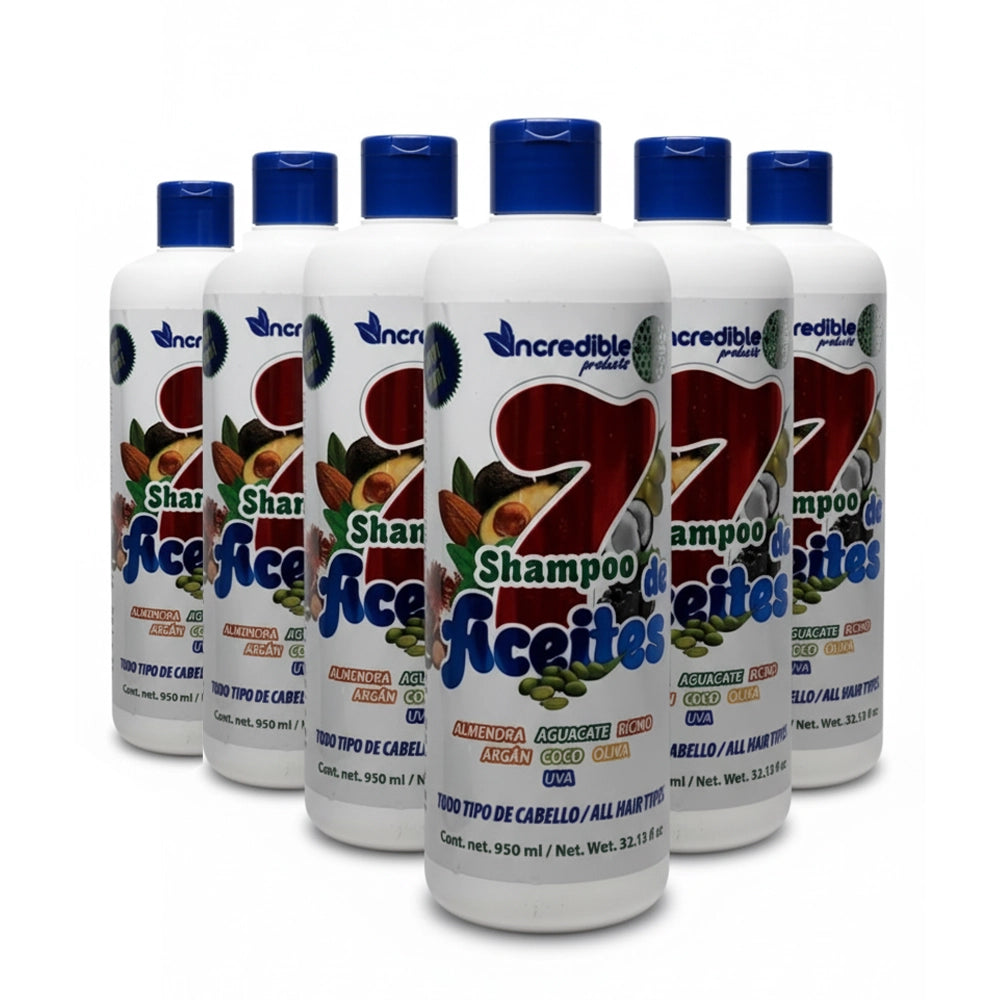 Incredible – Shampoo 7 Aceites Sin Sal