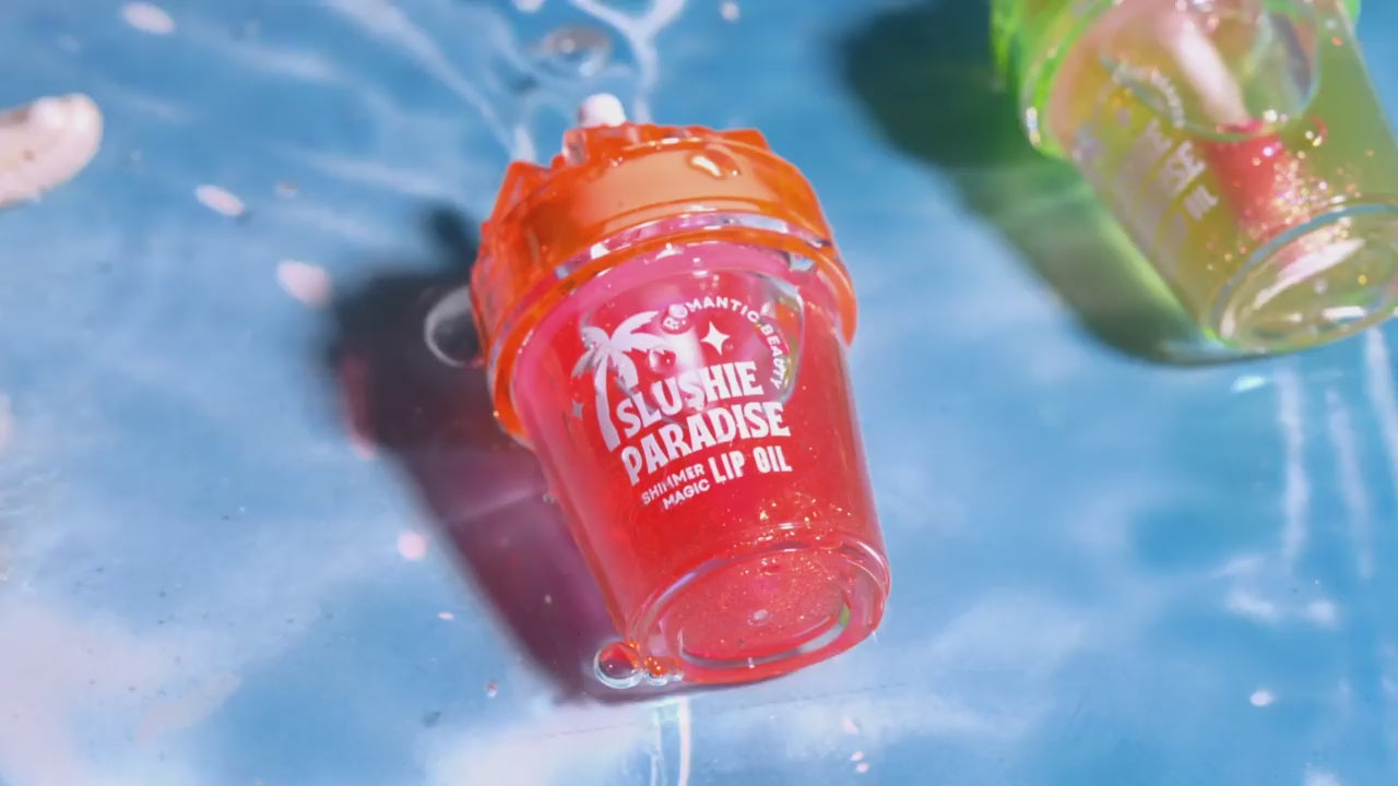 Load video: Romantic Beauty - Slushie Paradise Shimmer Magic Lip Oil