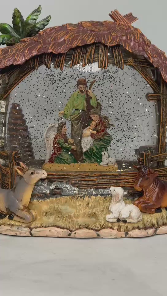Load video: 2pc/Box Lighted Nativity Water Lantern: Holy Family Christmas Decoration