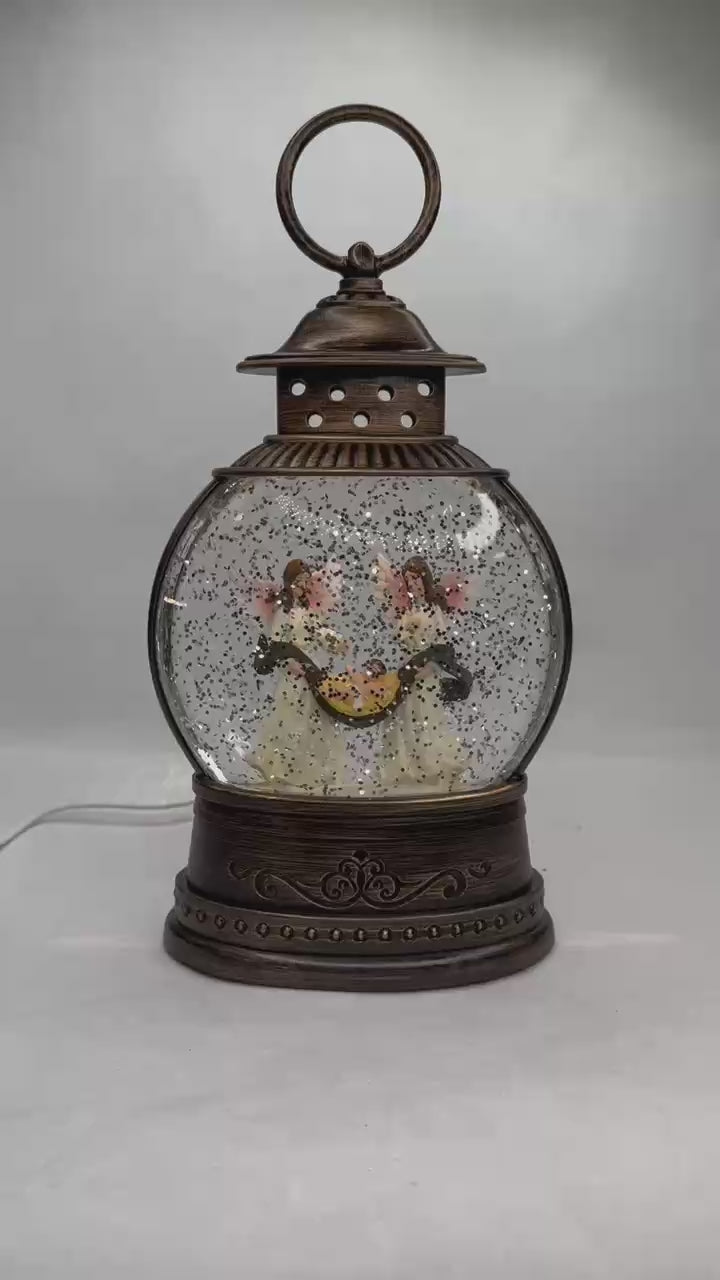 Load video: 2pc/Box Celestial Angels Lighted Musical Snow Water Lanterns
