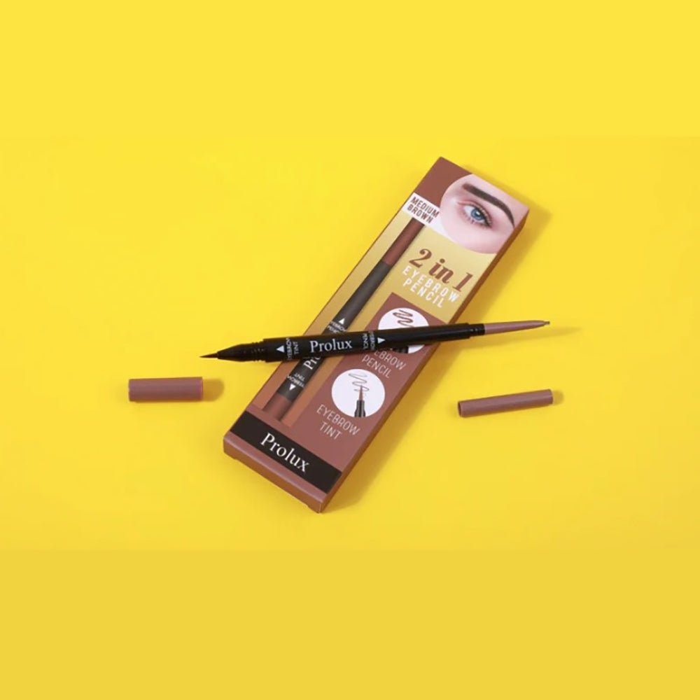Prolux - 2 In 1 Eyebrow Pencil Medium Brown - TRUECOLOR WHOLESALE