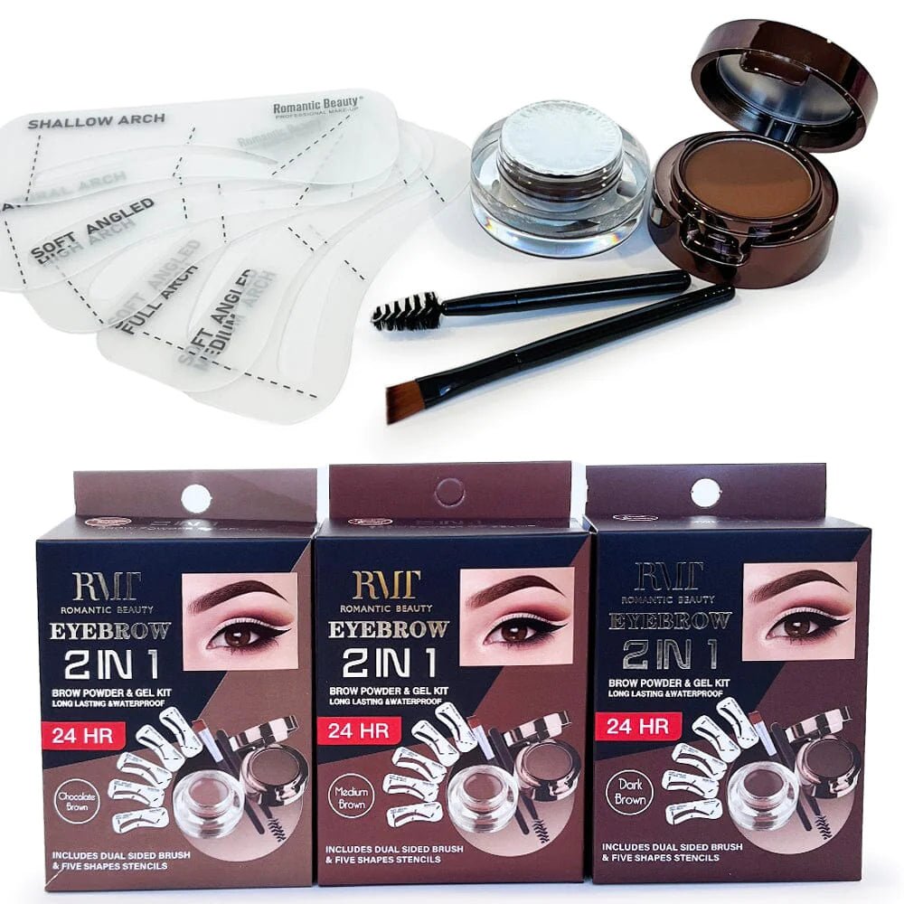 Romantic Beauty - Eyebrow Gel with Powder - 3 Shades - TRUECOLOR WHOLESALE