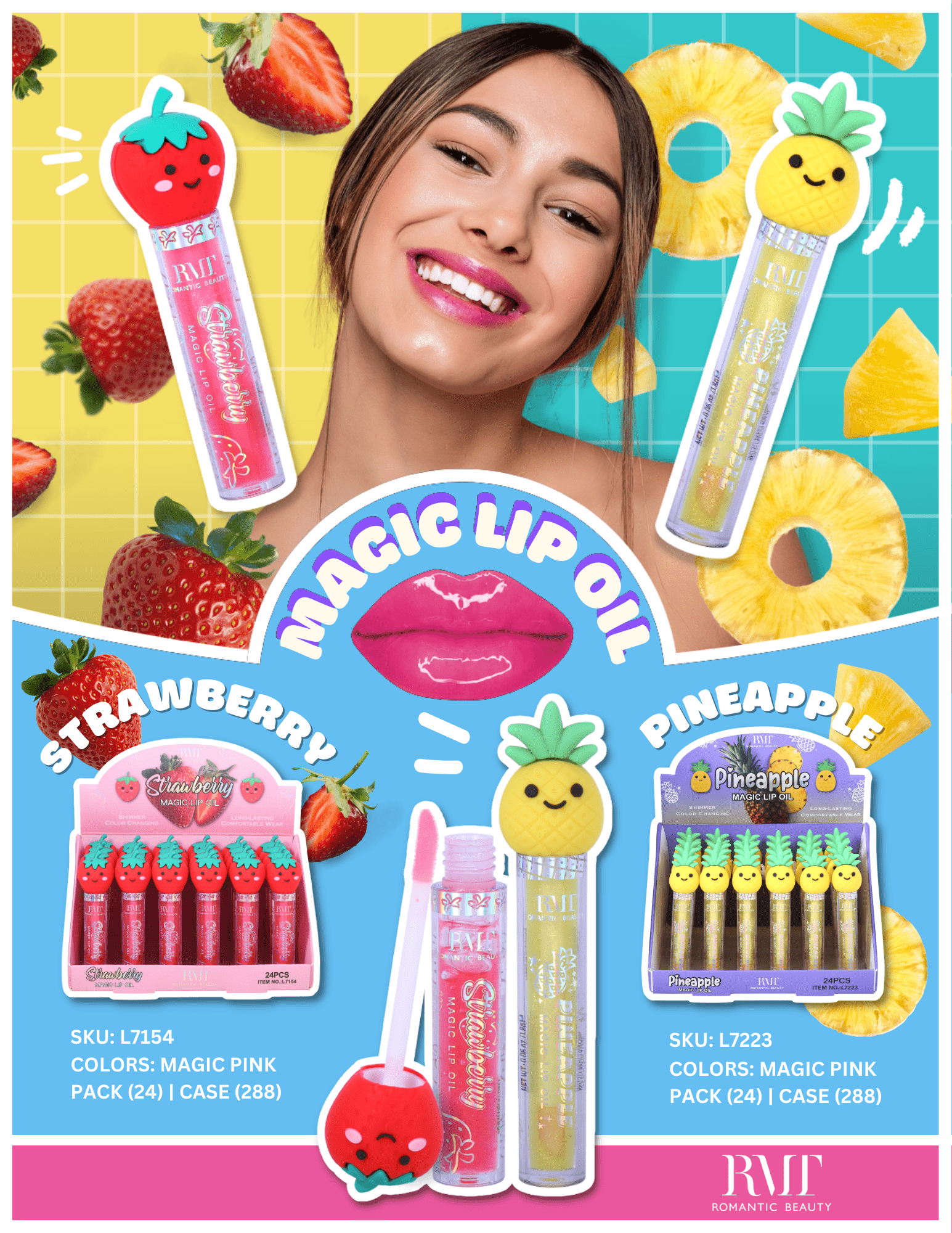 ROMANTIC BEAUTY - Strawberry Magic Lip Gloss - TRUECOLOR WHOLESALE