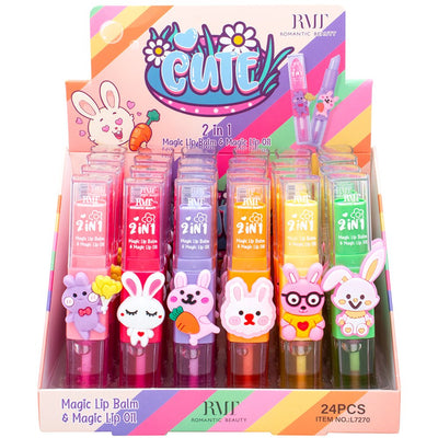 Romantic Beauty - Cute 2 IN 1 Magic Lip Balm & Magic Lip Oil - TRUECOLOR WHOLESALE