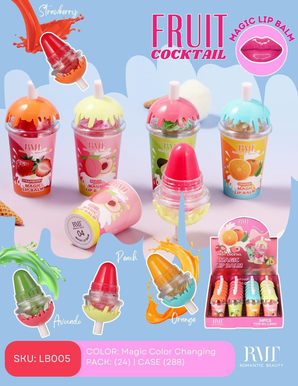 Romantic Beauty - Fruit Cocktail Magic Lip Balm (W - E - 02) - TRUECOLOR WHOLESALE