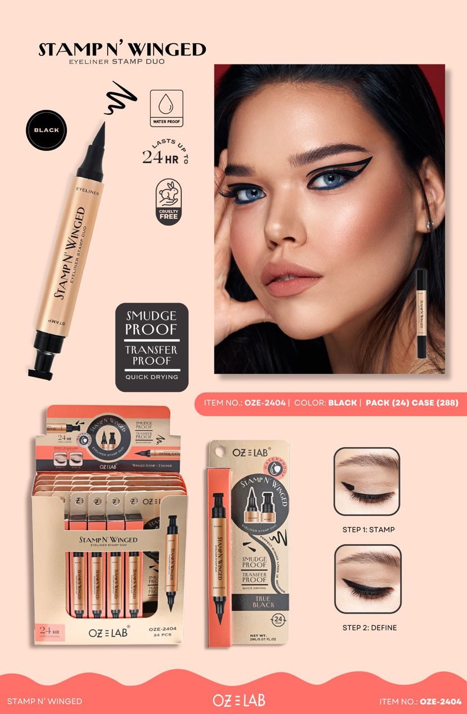 OZE LAB - Stamp N' Winged Eyeliner Stamp Duo - TRUECOLOR WHOLESALE