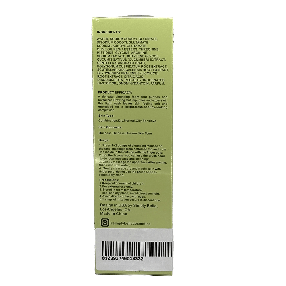 Simply Bella - Cucumber Amino Acid Cleansing Foam - TRUECOLOR WHOLESALE