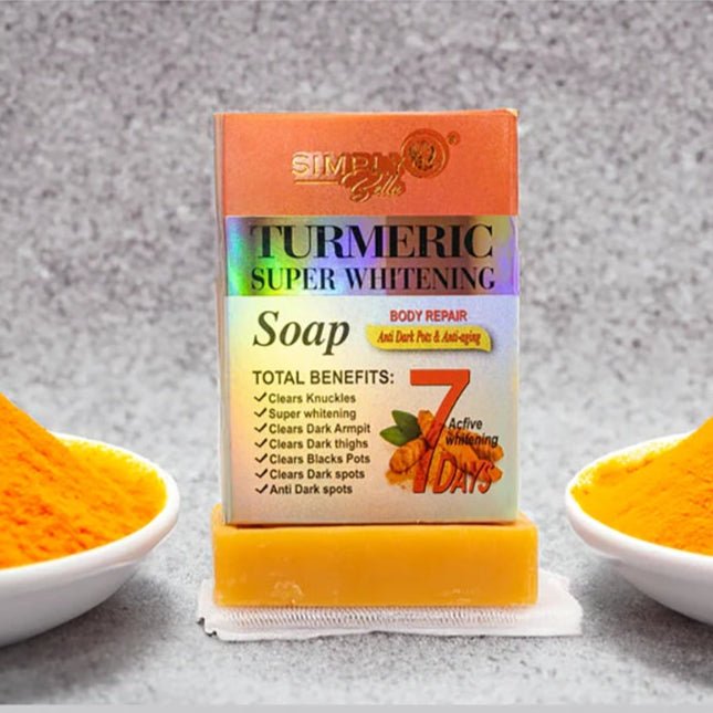 Simply Bella - Turmeric Anti - Dark Spots & Anti - Aging 100% Natural Soap (Jabon) W - G - 04 - TRUECOLOR WHOLESALE