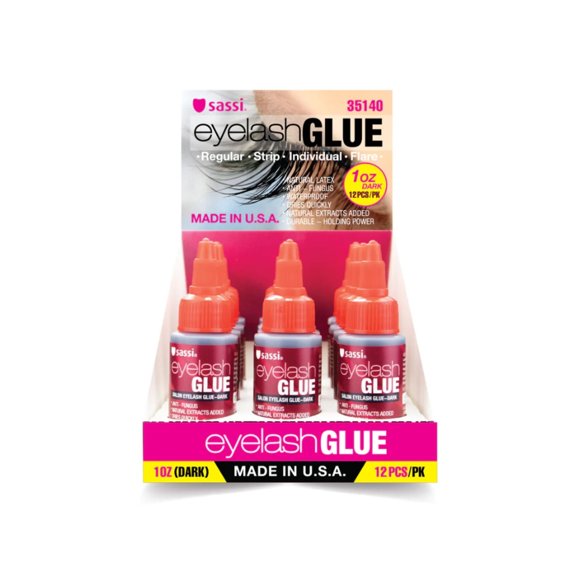 Sassi - Eyelash Glue Dark, 1oz | 30ml - TRUECOLOR WHOLESALE