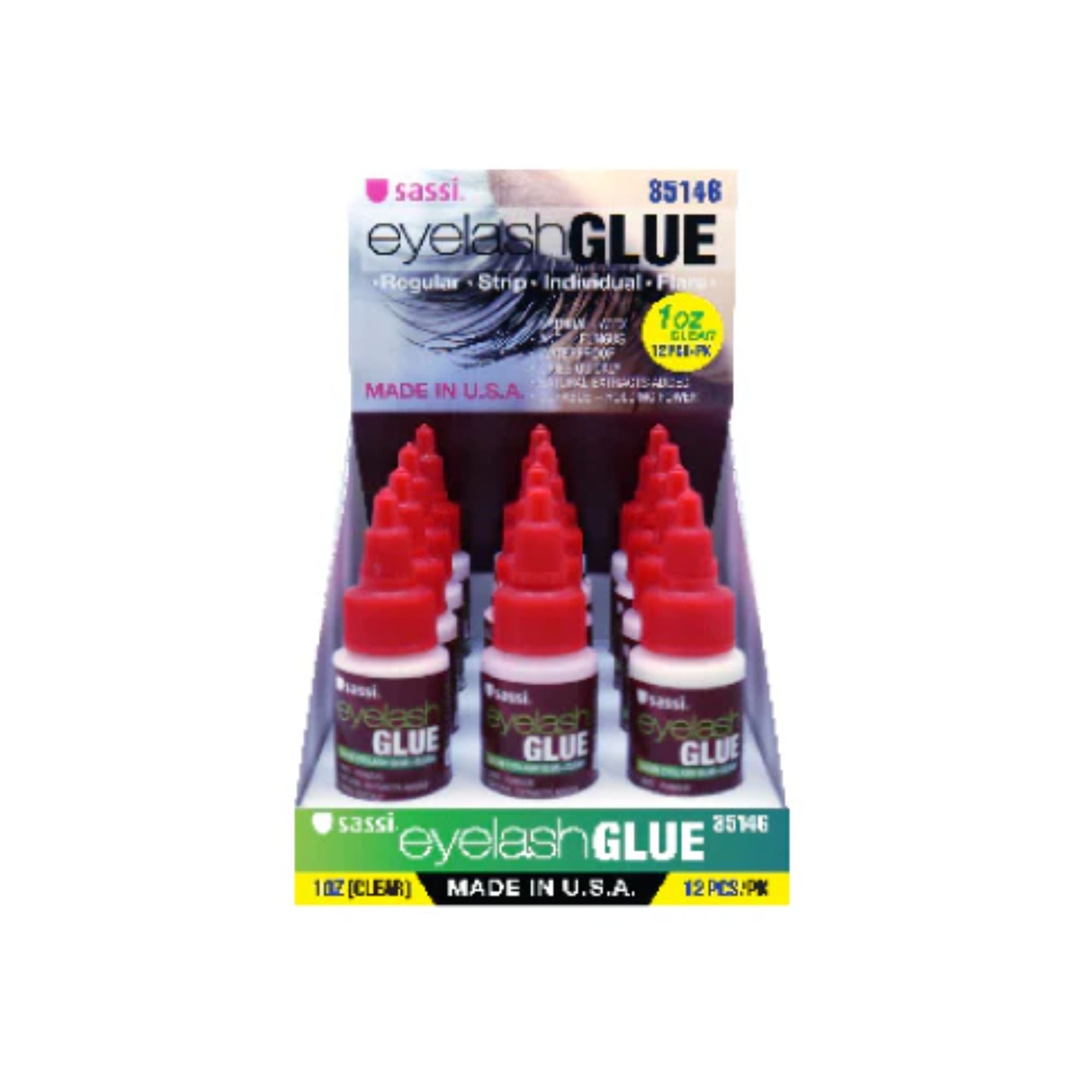 Sassi - Salon Eyelash Glue Clear, 1oz | 30ml - TRUECOLOR WHOLESALE