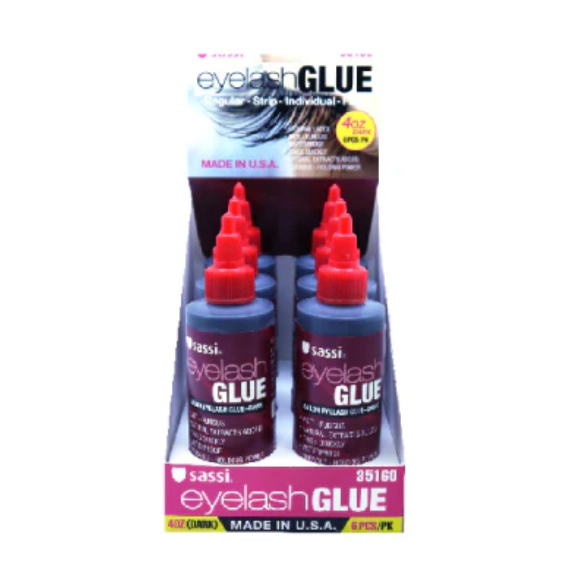 Sassi - Salon Eyelash Glue Dark, 4oz | 118ml - TRUECOLOR WHOLESALE