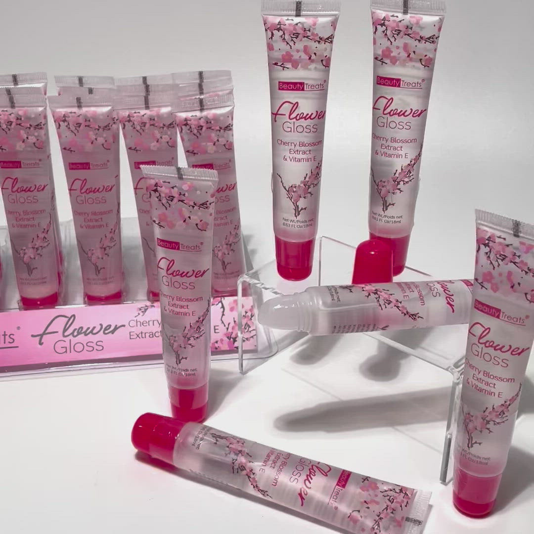 Load video: Beauty Treats - Cherry Blossom Flower Gloss