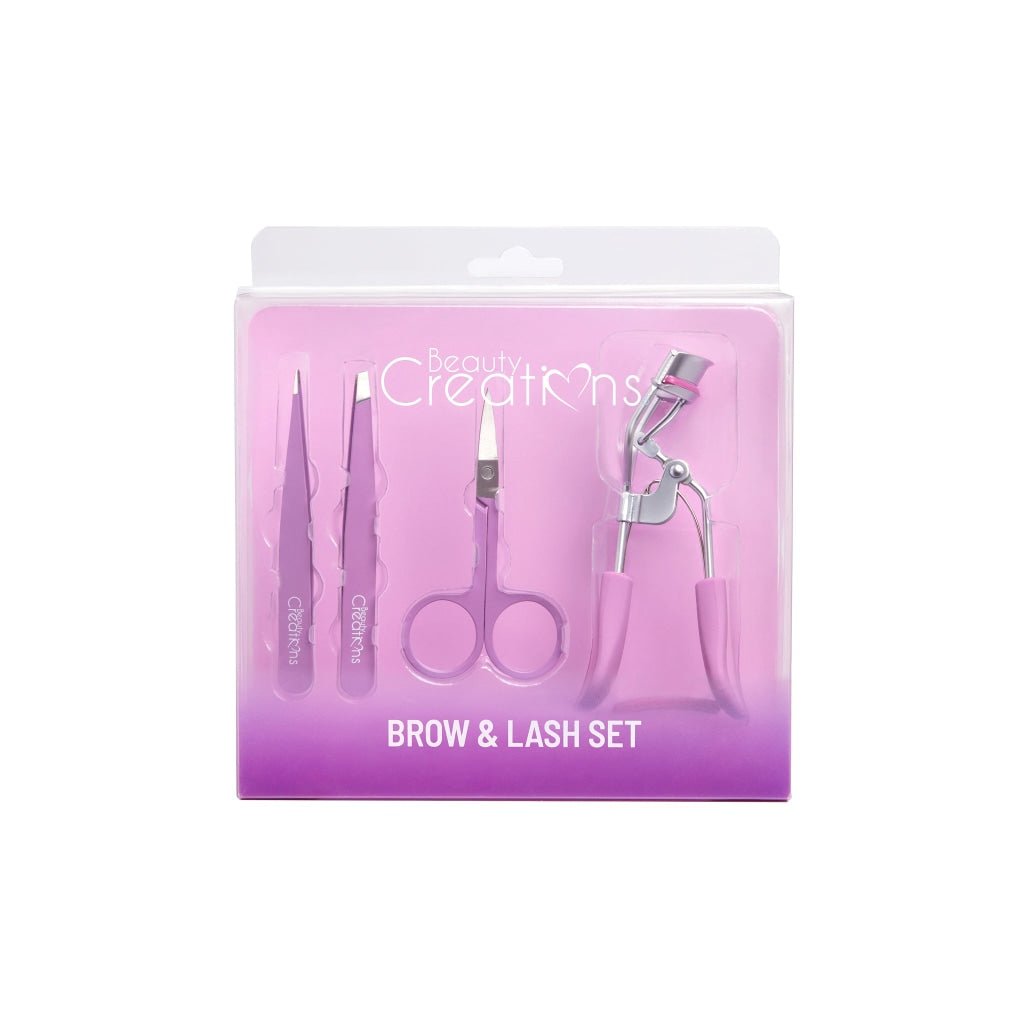 Beauty Creation - Brow & Lash Set (Tweezer, Scissors and Eyelash Curler) - Purple - TRUECOLOR WHOLESALE