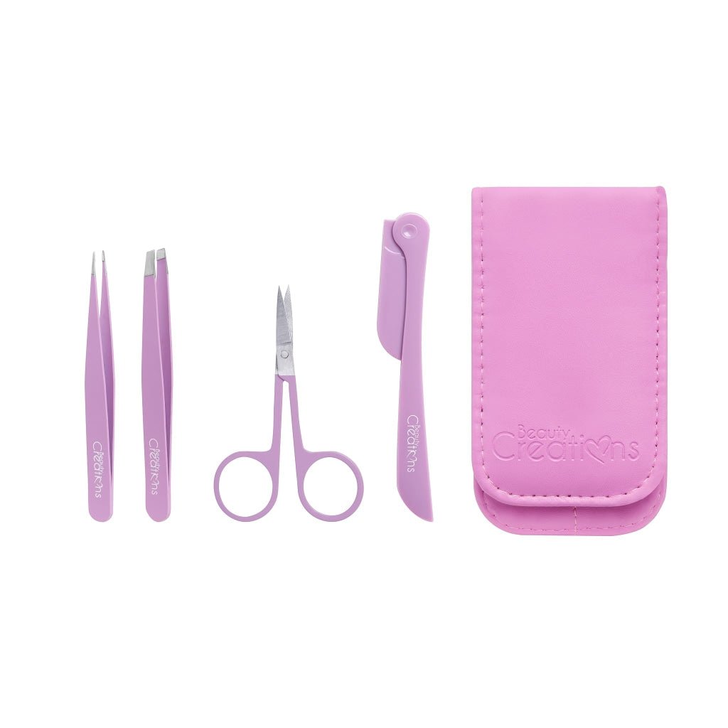 Beauty Creation - Brow Main - Tame Kit (Tweezer, Scissors and Razor) - Purple - TRUECOLOR WHOLESALE