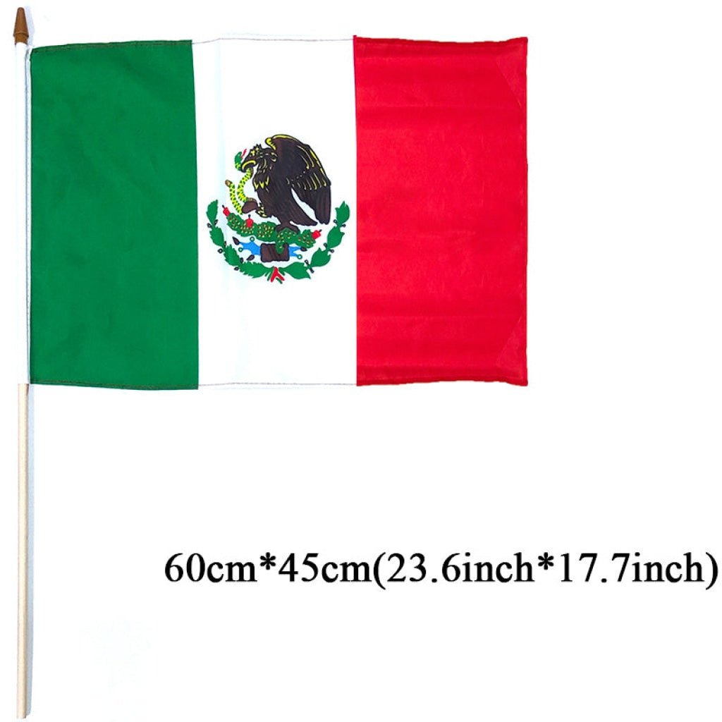 HAND STICK FLAG 30cm x 45cm MEXICO - TRUECOLOR WHOLESALE